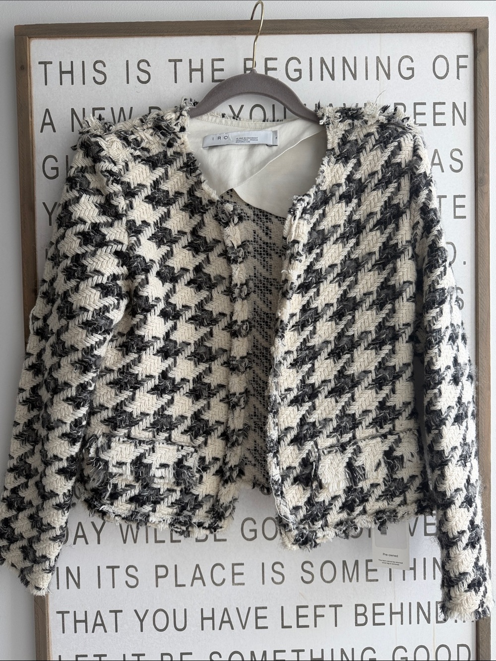 IRO Hope Houndstooth Wool Blend Jacket